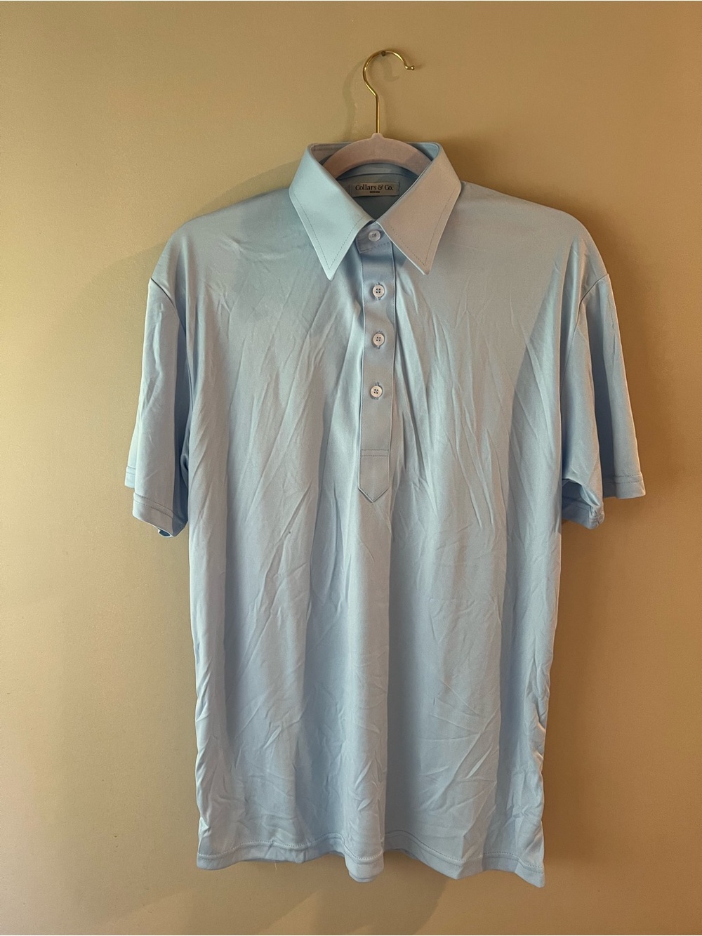 Collars & Co. Men’s Light Blue Polo Shirt with Pointed Collar